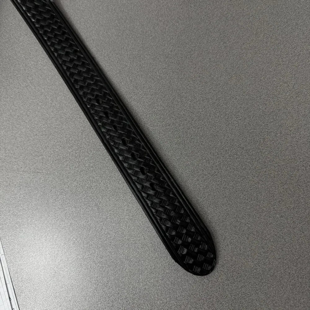 Chambers Leather Belt Mens 32 Black Baskeweave Western Cowboy Brass 1.75in NWT
